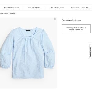 J.Crew factory white three-quarter sleeve clip dot Swiss.white knit shirt